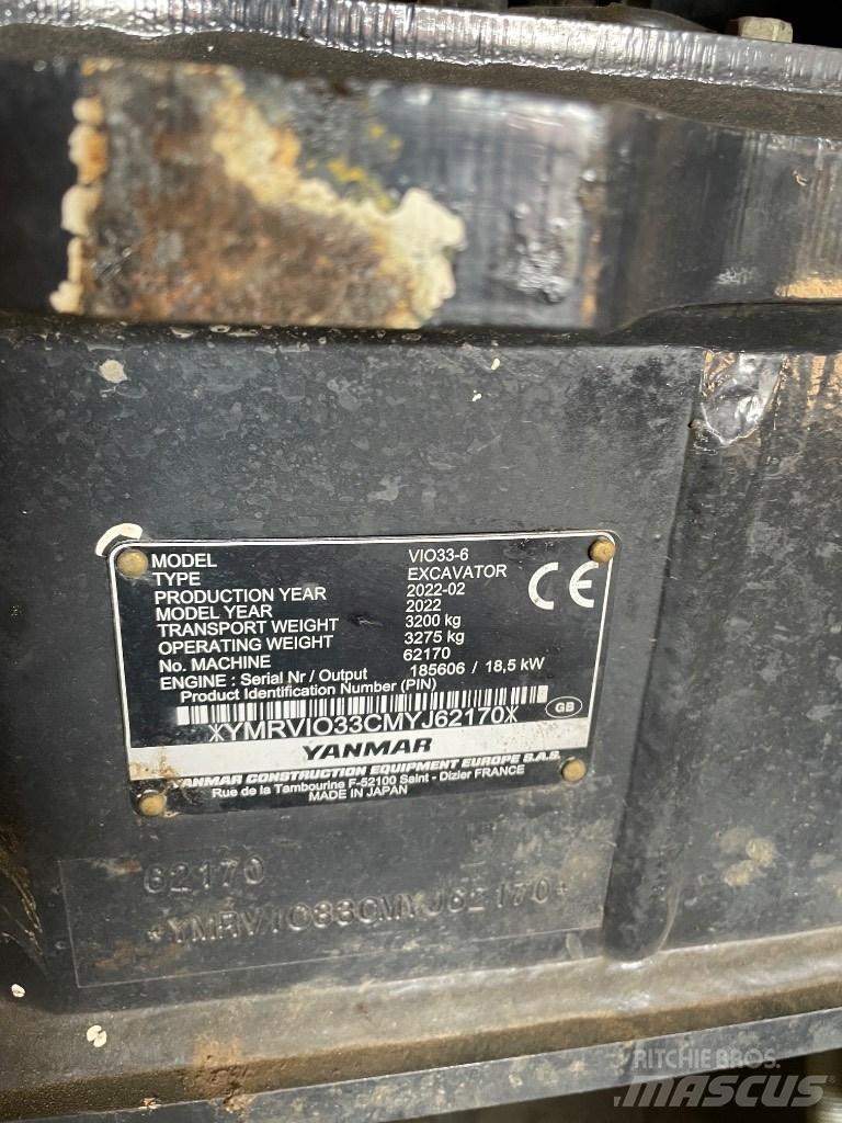 Yanmar Vio 33 Mini pelle < 7t