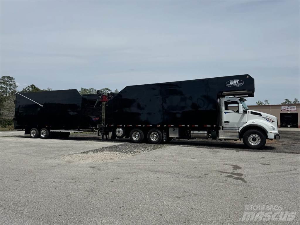 BIK DC-910E Camion plateau ridelle avec grue