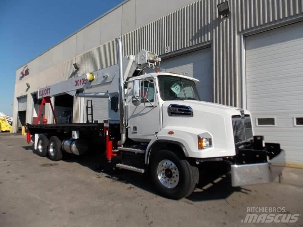 Elliott 30105 Camion plateau ridelle avec grue