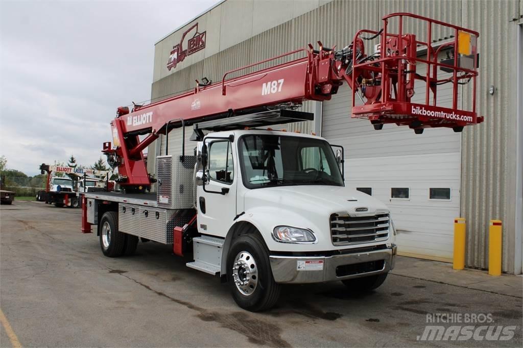 Elliott M87R Camion plateau ridelle avec grue