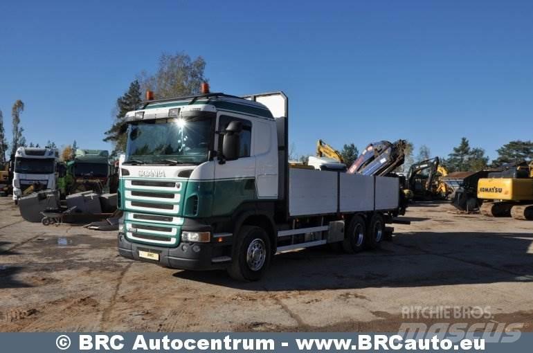 Scania R 480 Camion plateau ridelle avec grue
