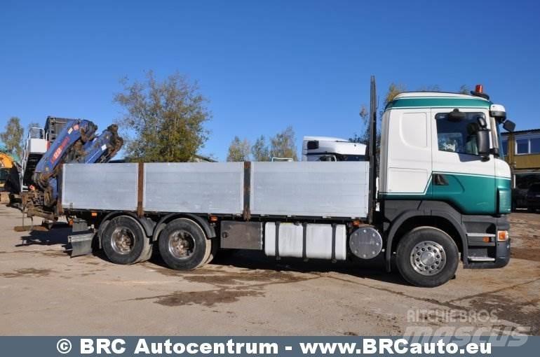 Scania R 480 Camion plateau ridelle avec grue