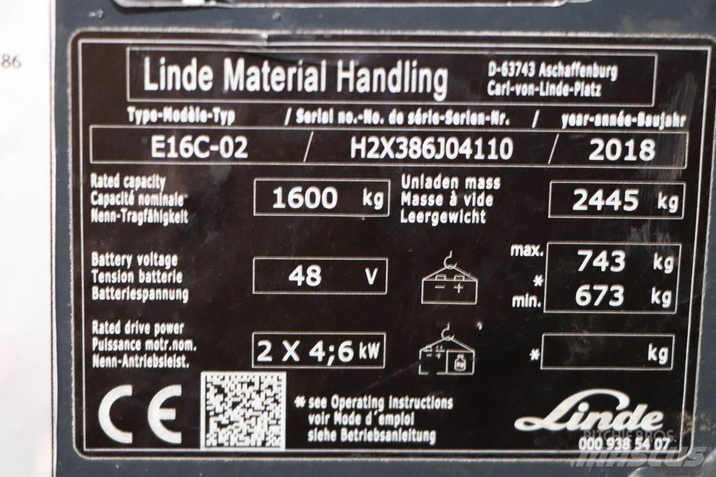 Linde E16C-02 Chariots élévateurs électriques
