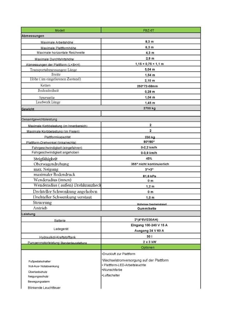 Fronteq FBZ-6T Autre nacelle élévatrice