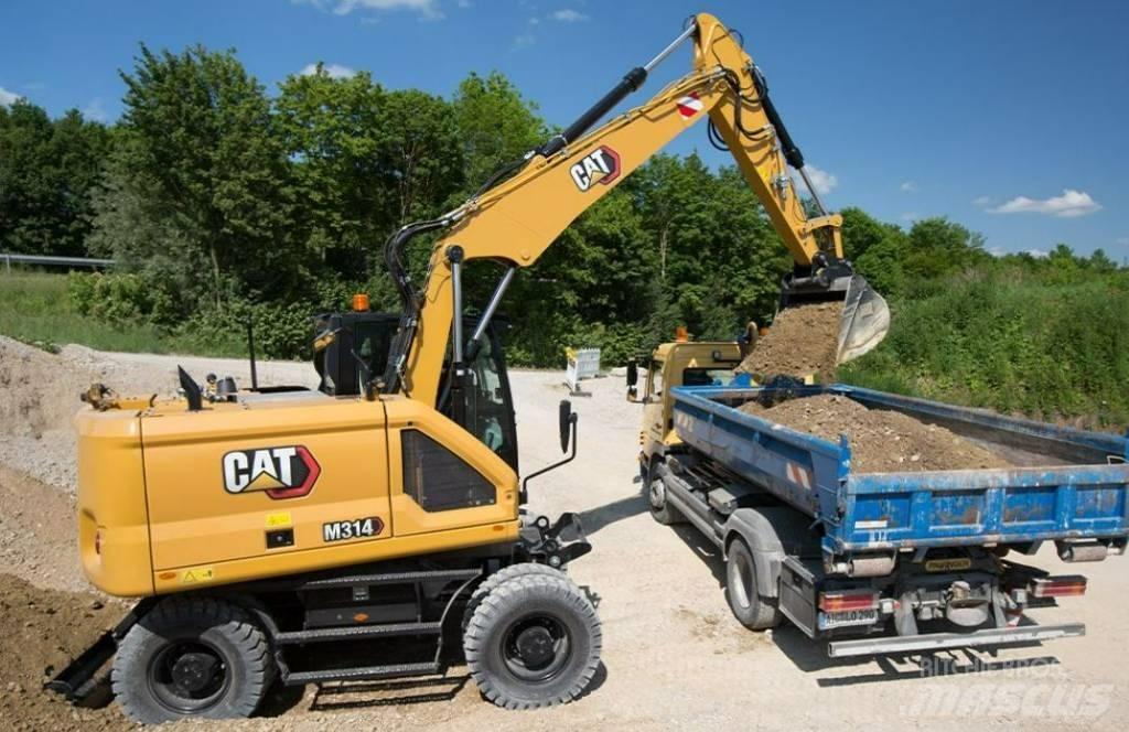 CAT M 314 UTHYRES Pelle sur pneus
