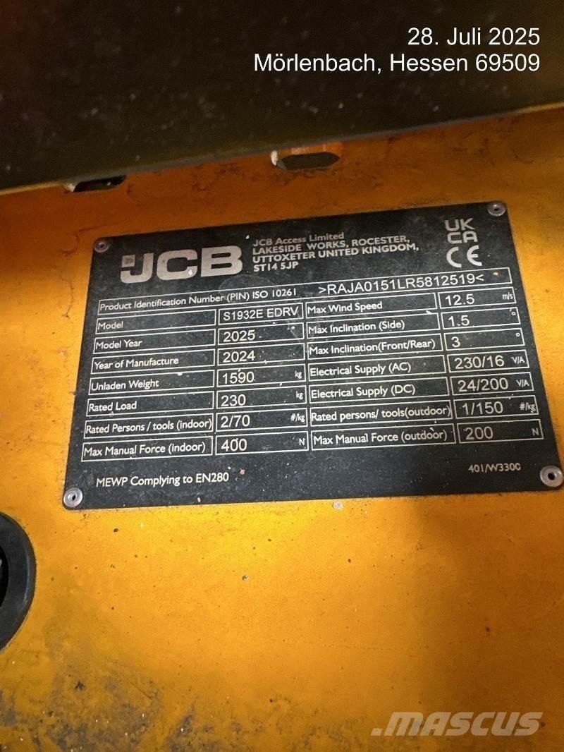 JCB S1932E Nacelle ciseaux