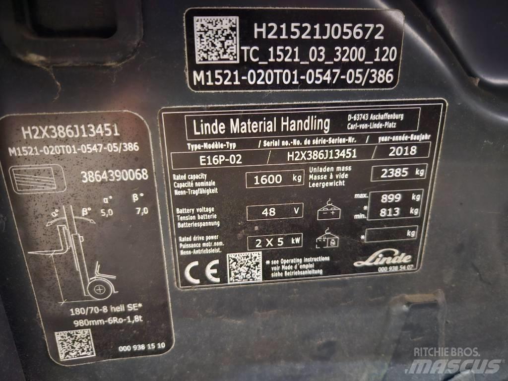 Linde E16P Chariots élévateurs électriques