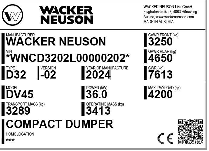 Wacker Neuson DV45 Mini tombereau