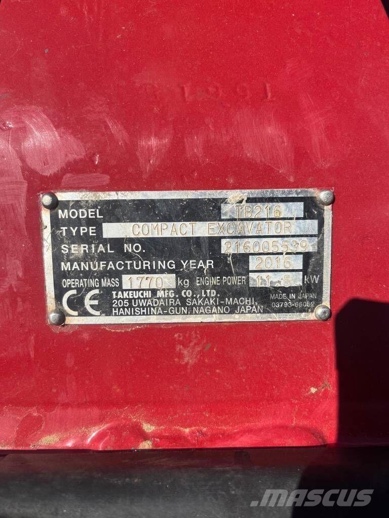 Takeuchi TB216 Mini pelle < 7t