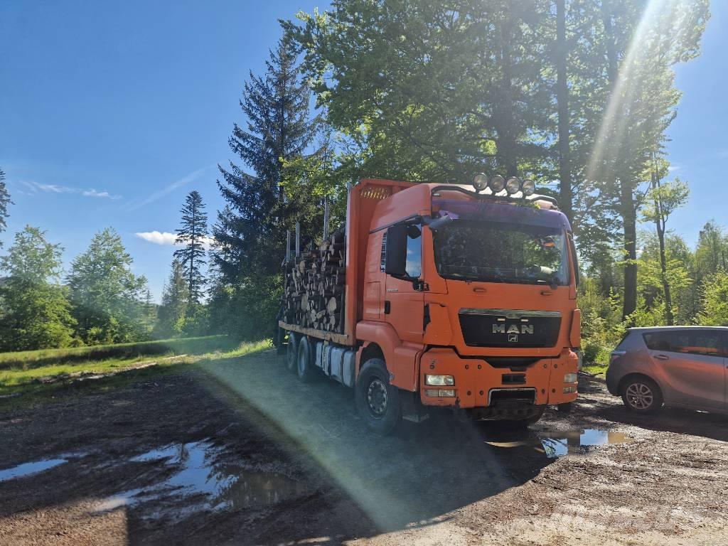 MAN TGS 26.480 Camion plateau ridelle avec grue