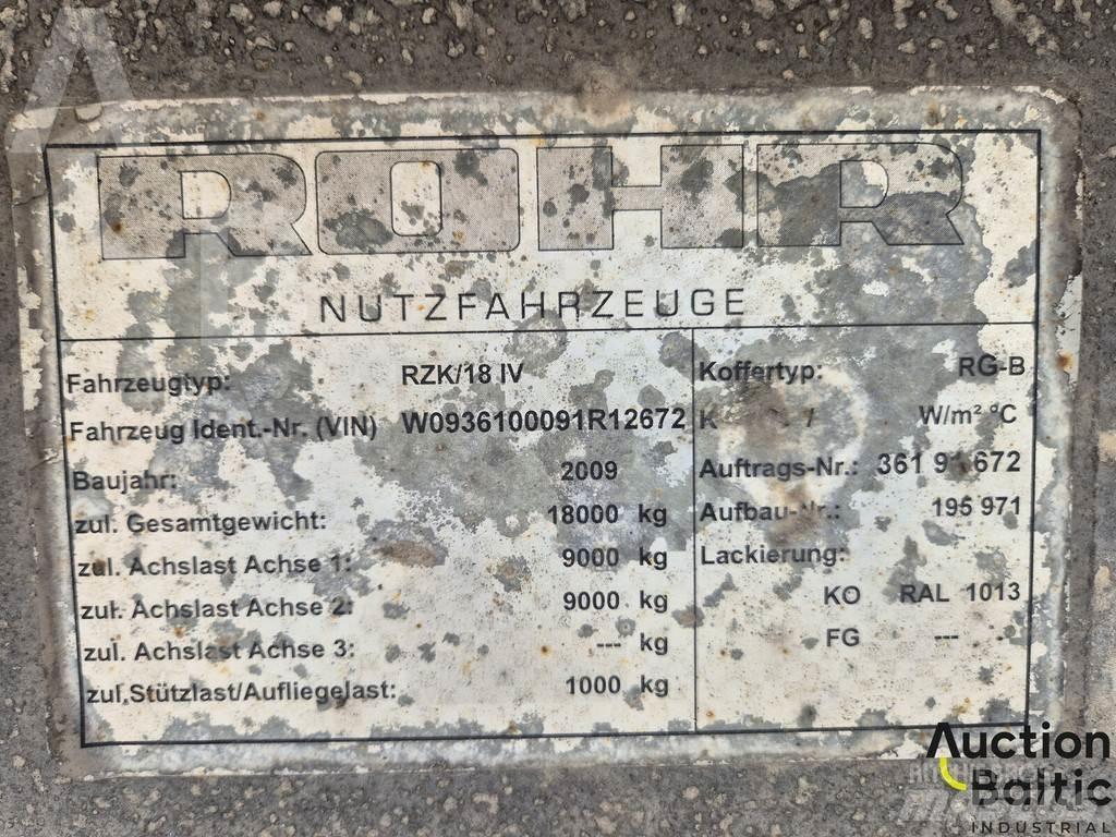 Rohr RZK 18 IV Semi remorque à rideaux coulissants (PLSC)