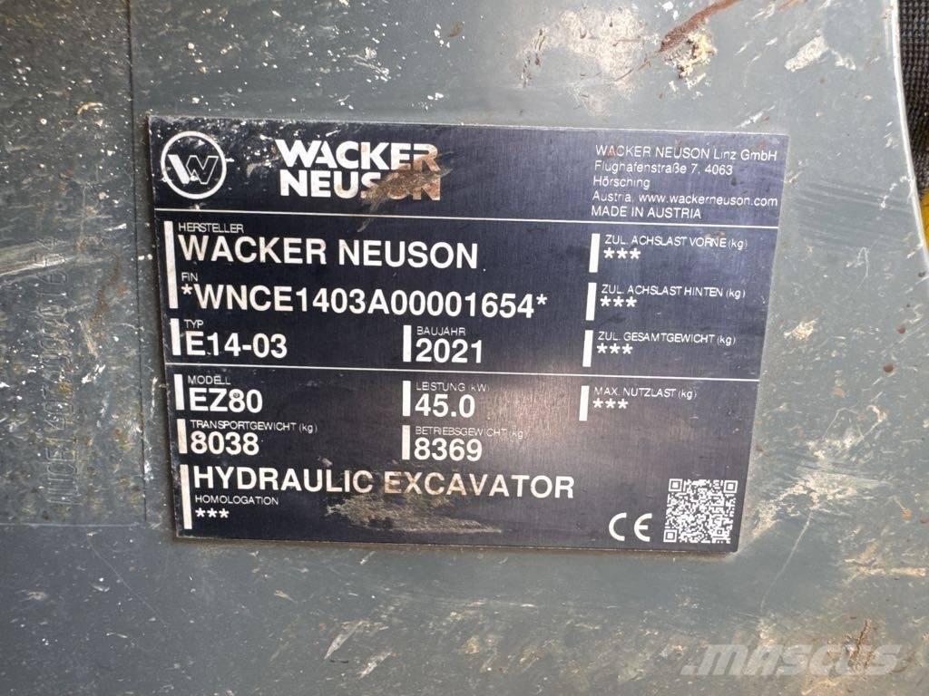 Wacker Neuson EZ80 Pelle sur chenilles