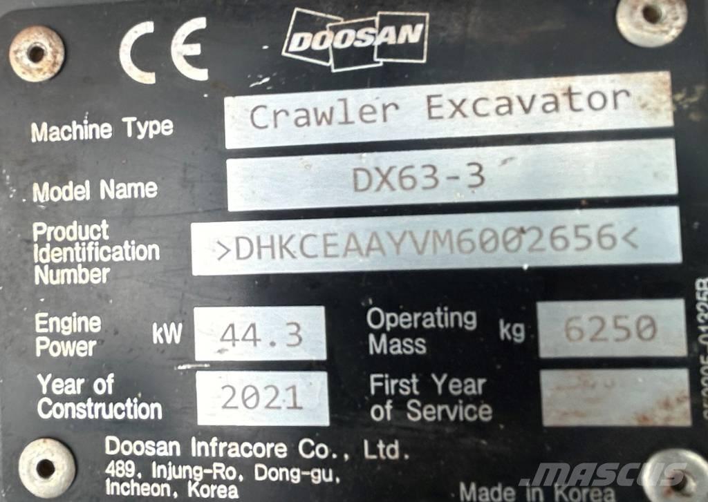 Doosan DX63-3 Pelle sur chenilles