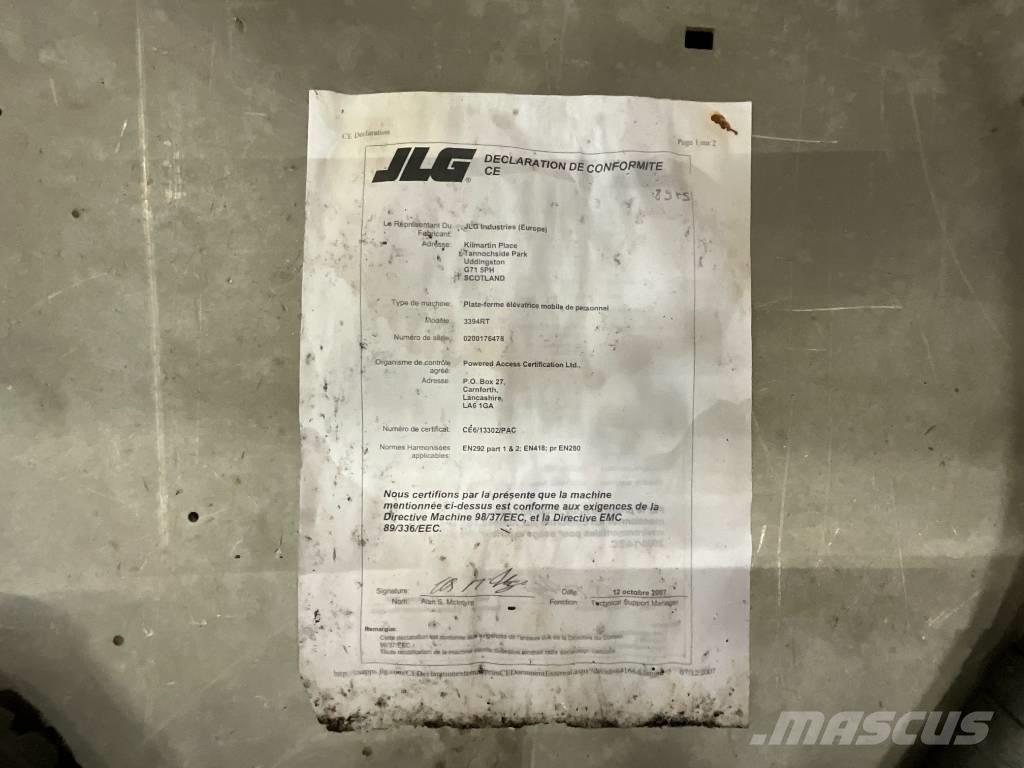 JLG 3394 RT Nacelle ciseaux
