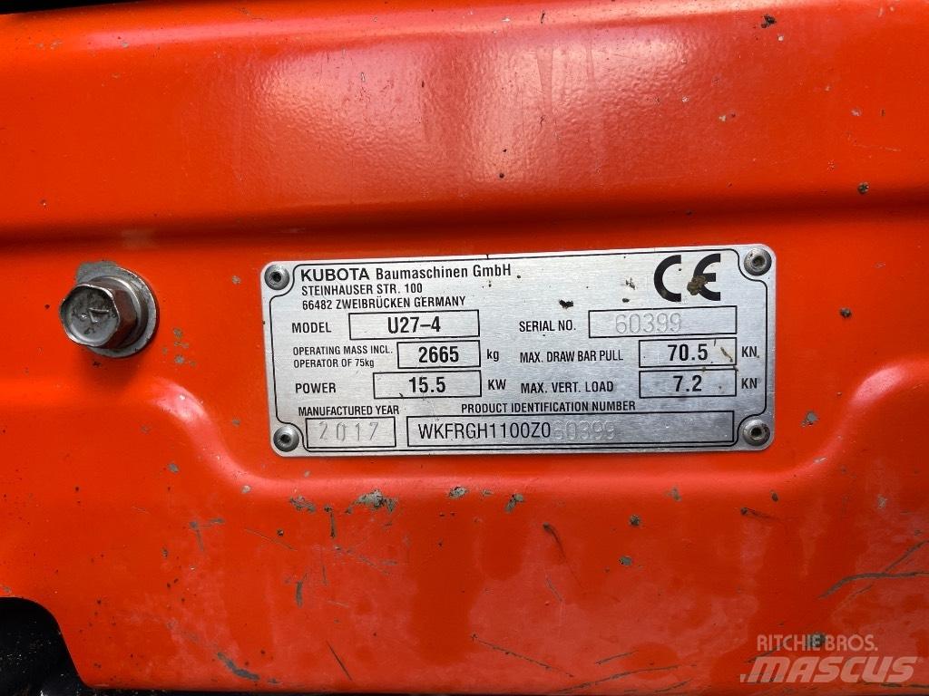 Kubota U 27-4 Mini pelle < 7t