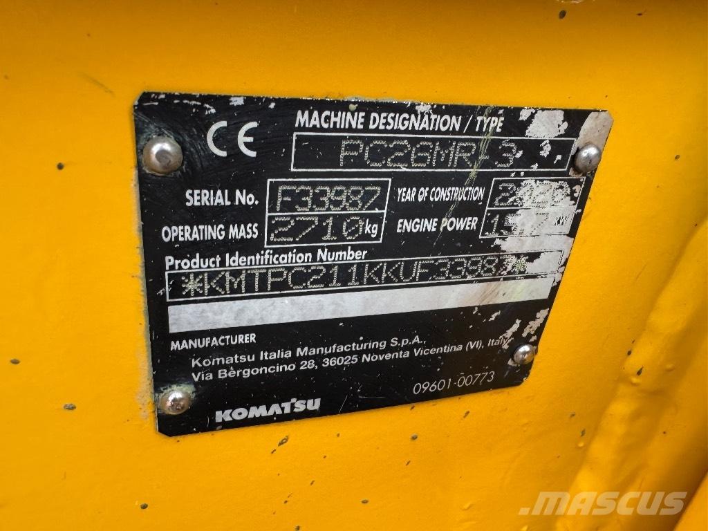 Komatsu PC 26 MR-3 Mini pelle < 7t