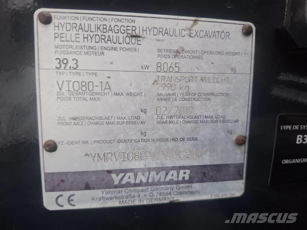 Yanmar Vio 80-1A Mini pelle 7t-12t