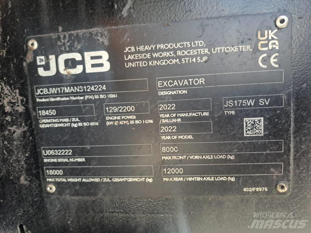 JCB JS 175 W Pelle sur pneus