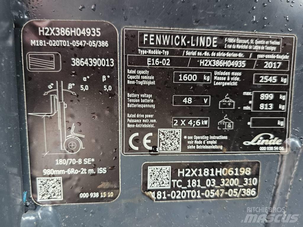 Linde E16 -02 Chariots élévateurs électriques