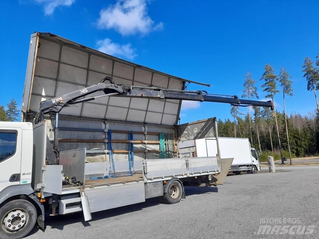 Volvo FL 240 Camion plateau ridelle avec grue