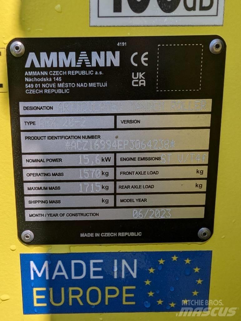 Ammann ARX20-2 Rouleaux tandem