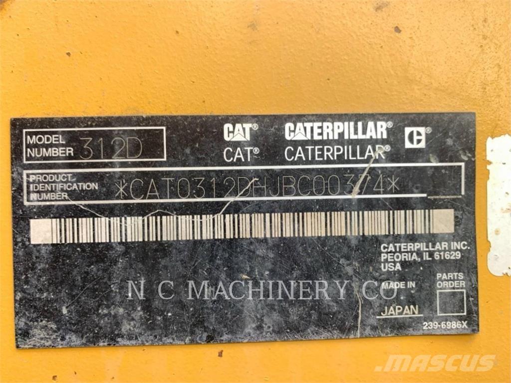 CAT 312D L Pelle sur chenilles