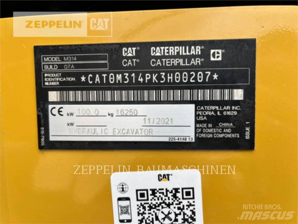 CAT M314-07A Pelle sur pneus