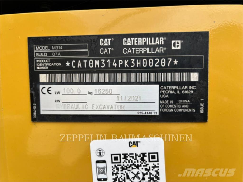 CAT M314-07A Pelle sur pneus