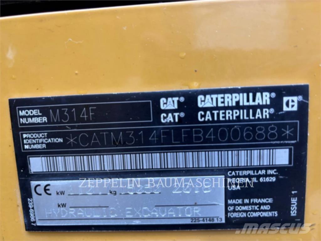 CAT M314F Pelle sur pneus