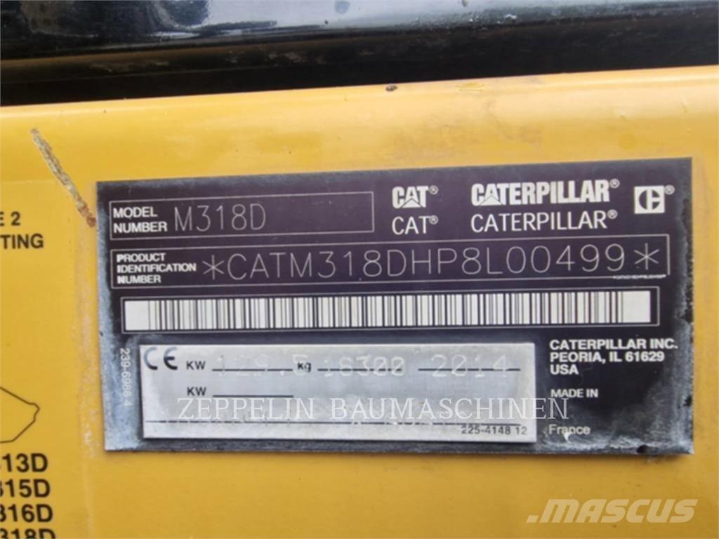 CAT M318D Pelle sur pneus