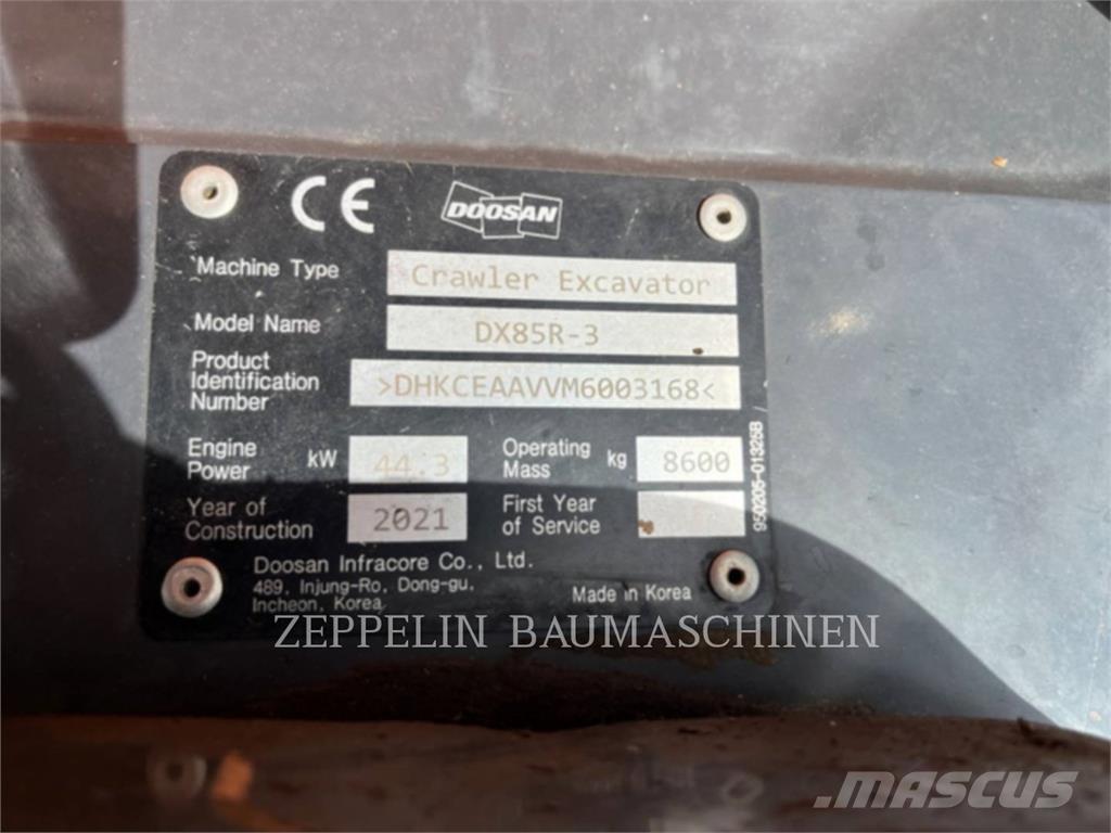 Doosan DX85R-3 Pelle sur chenilles