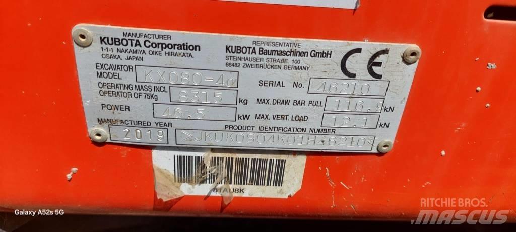 Kubota KX 080-4 Mini pelle 7t-12t