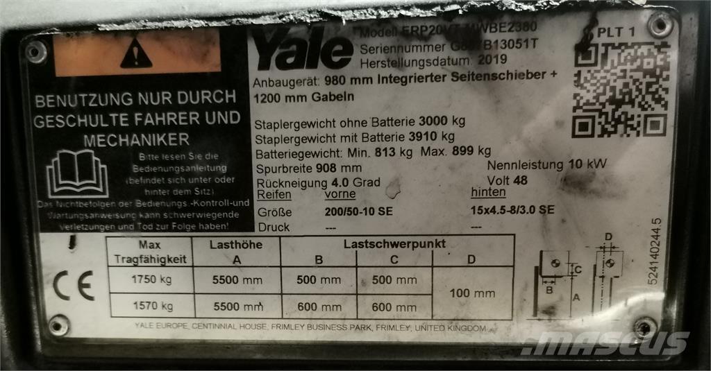 Yale ERP20VT MWB Chariots élévateurs électriques