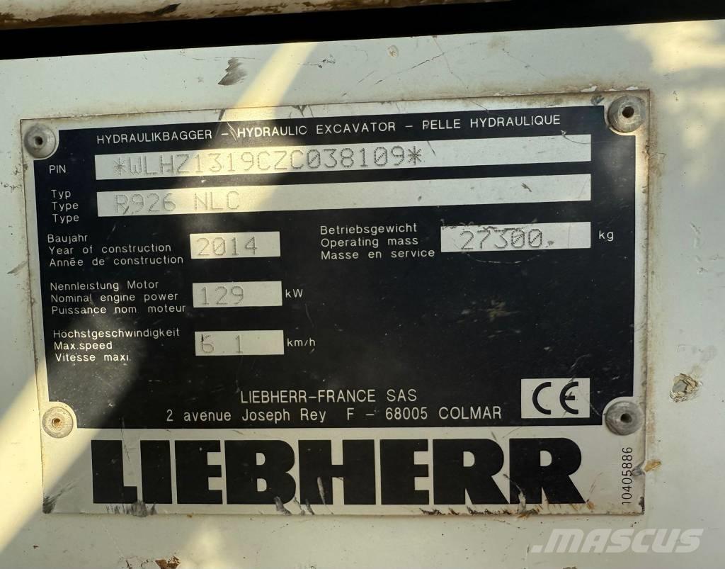 Liebherr R 926 Pelle sur chenilles