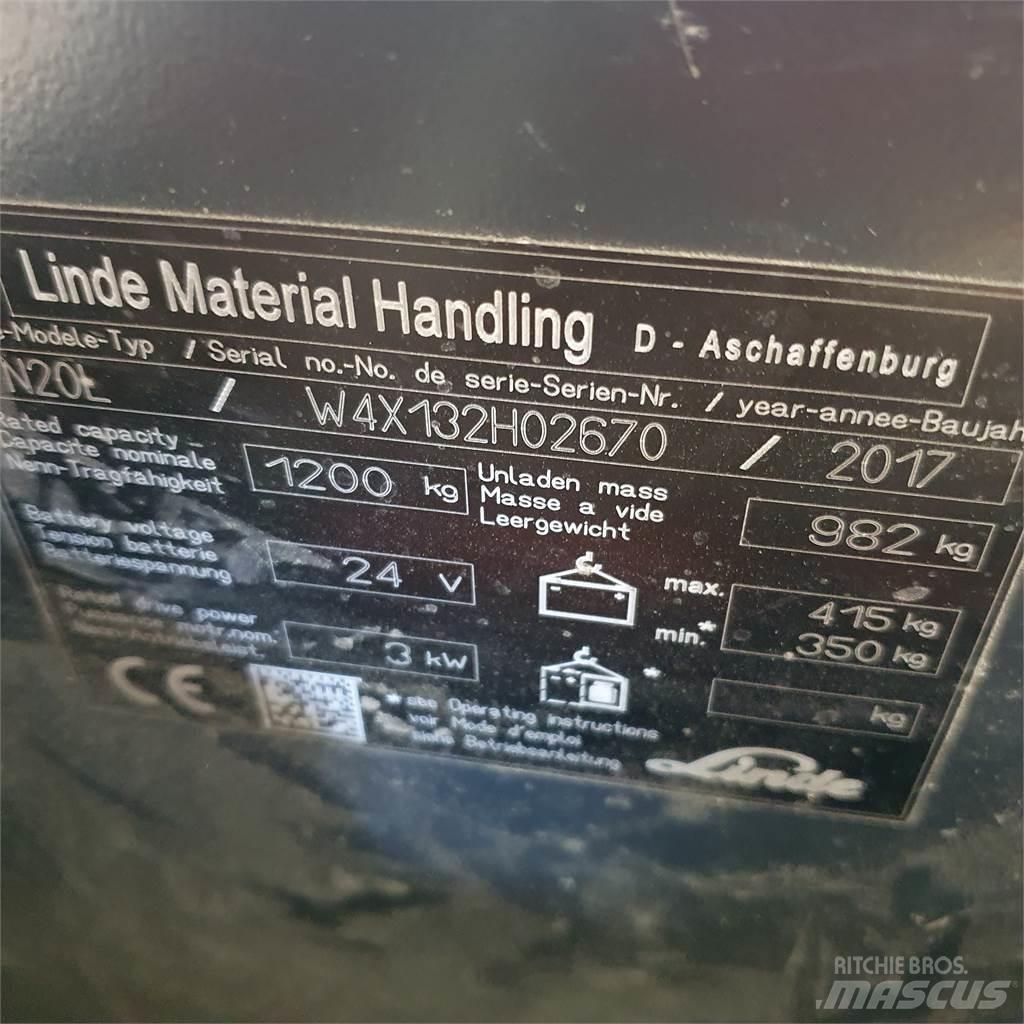 Linde N20L kurz Préparateur de commande moyenne levée
