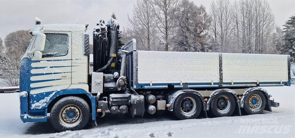 Volvo FH500 Camion plateau ridelle avec grue