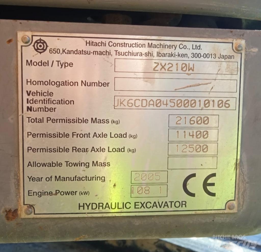 Hitachi ZX 210 W Pelle sur pneus