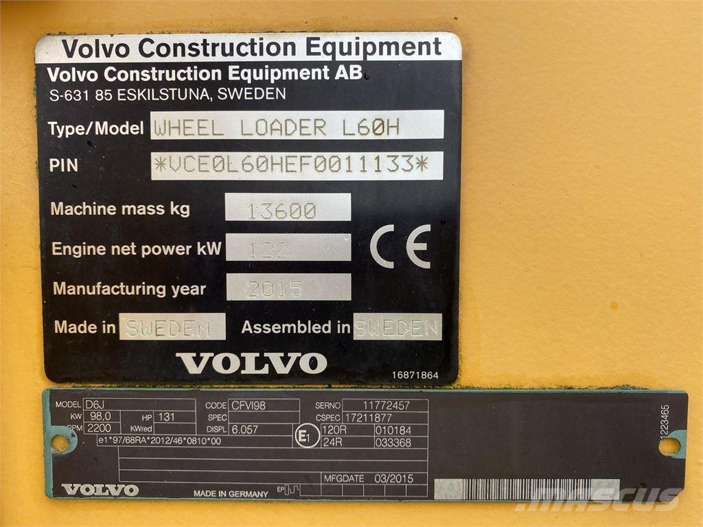 Volvo L60H Chargeuse sur pneus