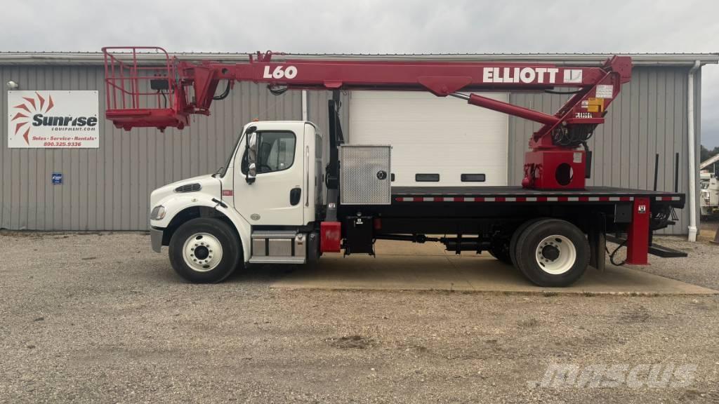 Elliott L60R Camion plateau ridelle avec grue