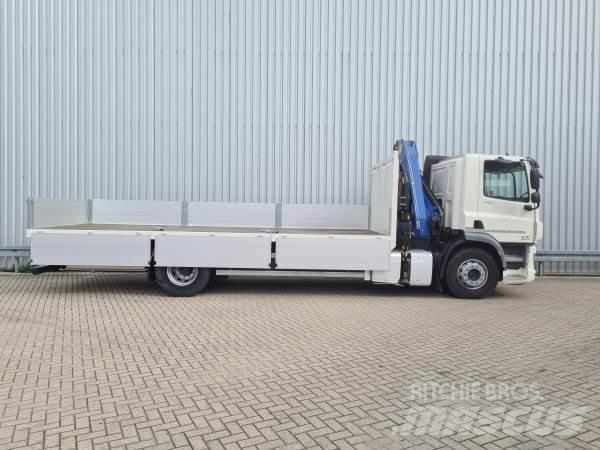 DAF CF 330 + PM 15 Camion plateau ridelle avec grue