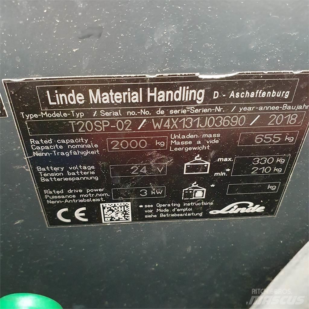 Linde T20SP-lang Transpalette accompagnant