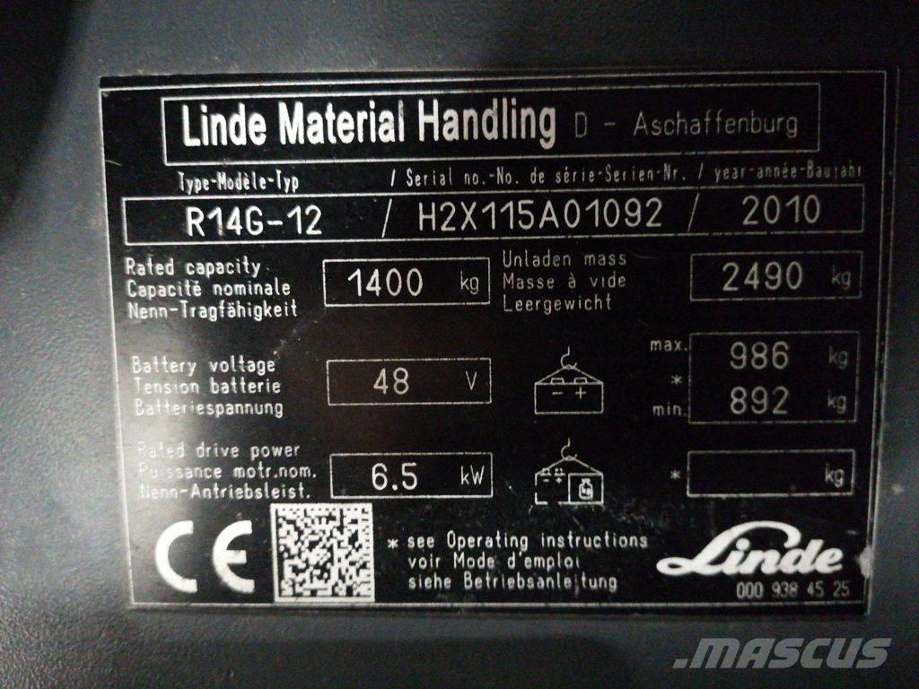 Linde R14G-12 Chariot à mât rétractable