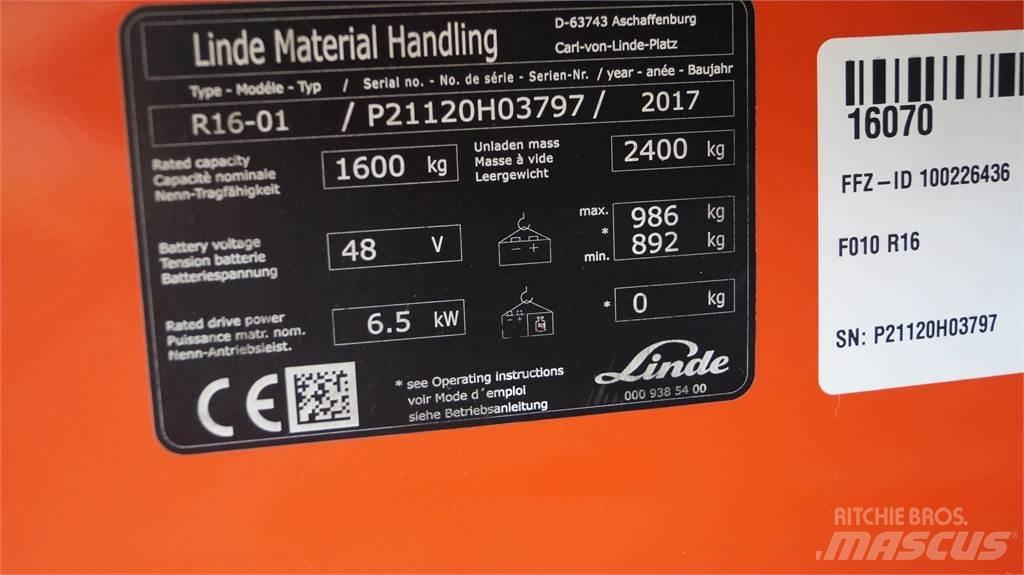 Linde R16 Chariot à mât rétractable