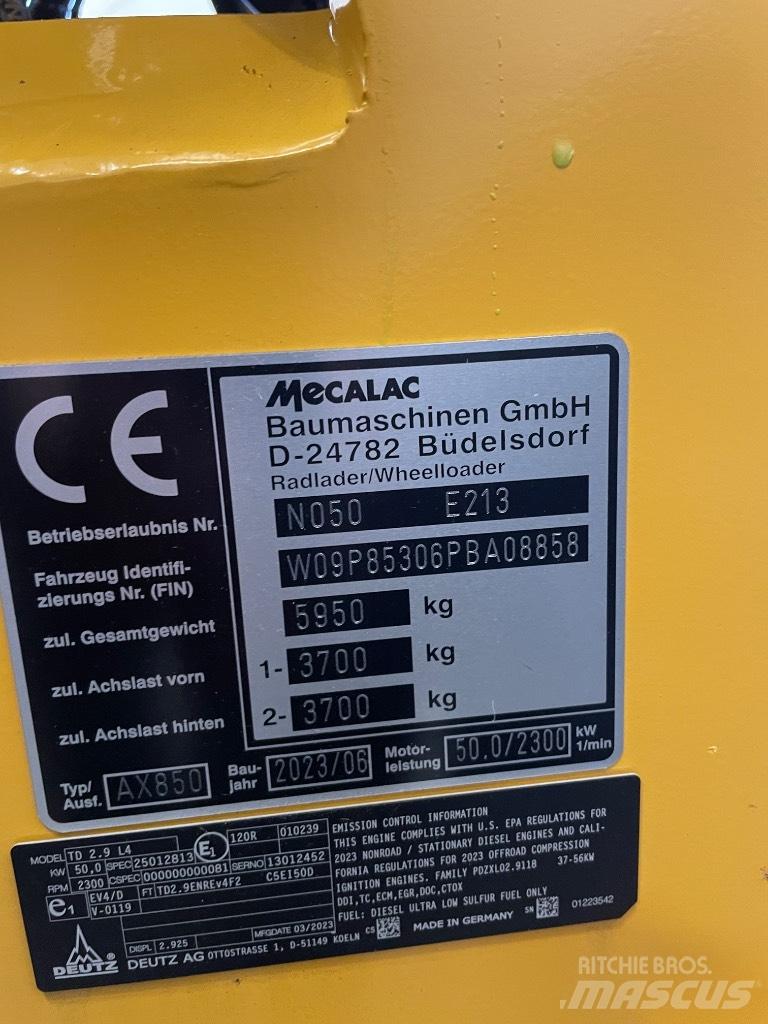 Mecalac AX 850 Chargeuse sur pneus