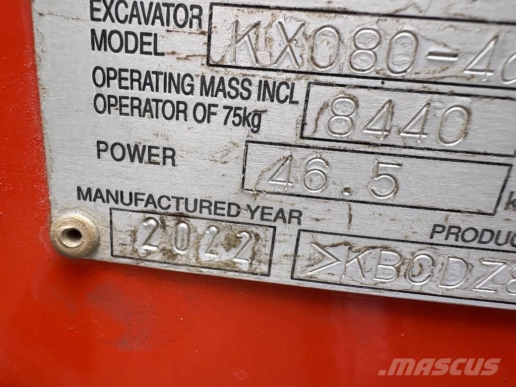 Kubota KX 080 Mini pelle 7t-12t