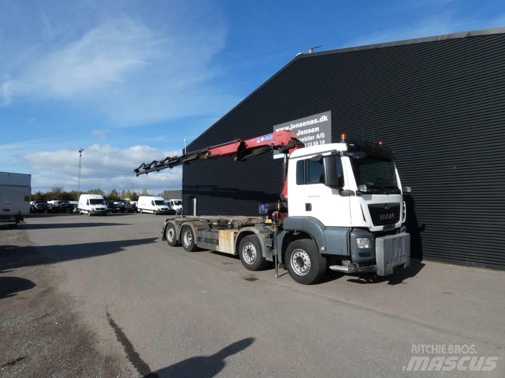 MAN TGS 35.460 Camion plateau ridelle avec grue