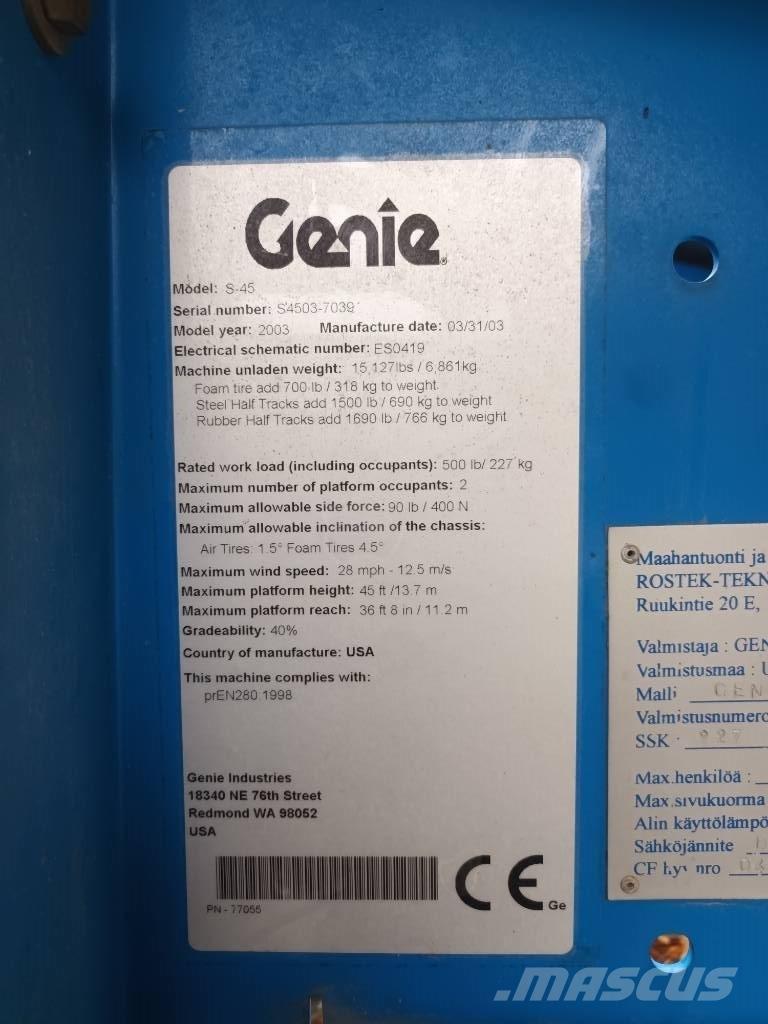 Genie S 45 RT Nacelles télescopiques