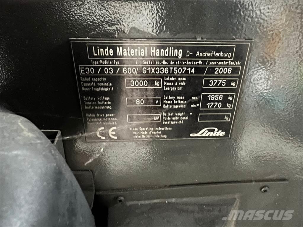 Linde E30 / 03 / 600 Chariots élévateurs électriques