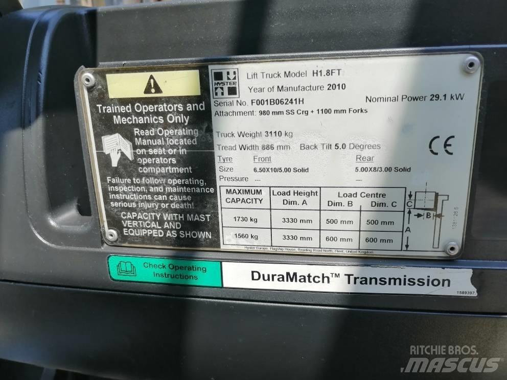 Hyster H 1.8 FT Chariots diesel