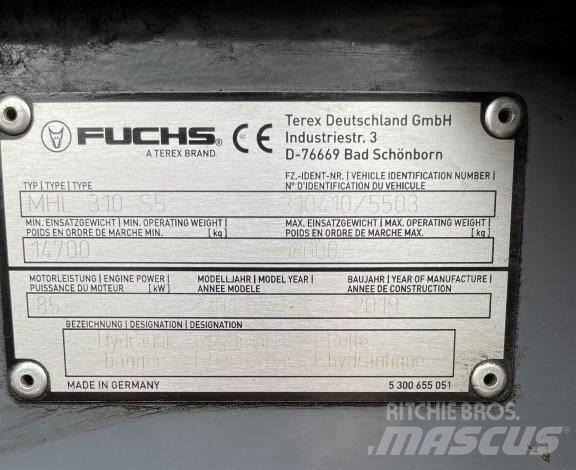 Fuchs MHL310F Pelle à déchets